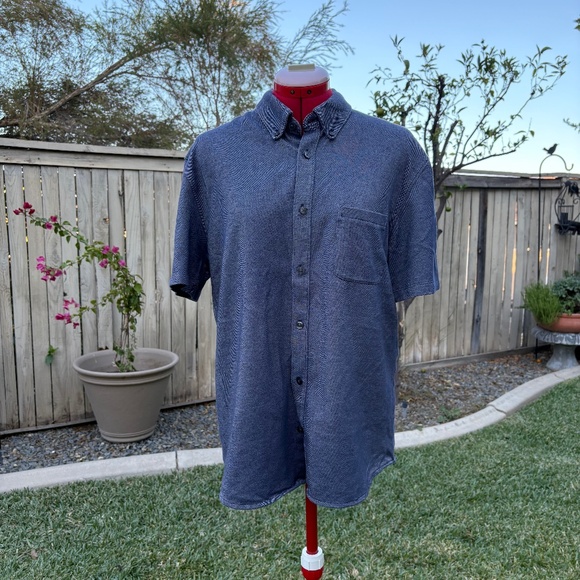 Blue Short Sleeve Button Up Shirt - Picture 1 of 4